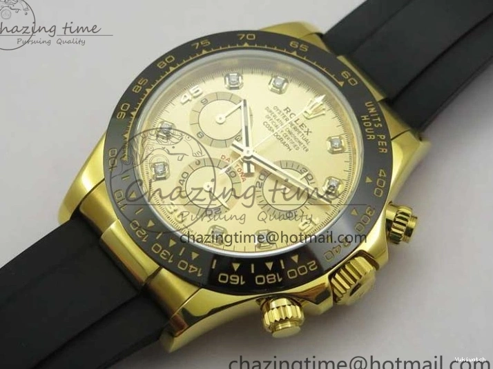 Best Diamonds 116518 Edition 904L Case Strap) SA4130 V4 1:1 Extra SS Noob Goid Plated on Strap Daytona Dial Rubber YG Black (Free 0521